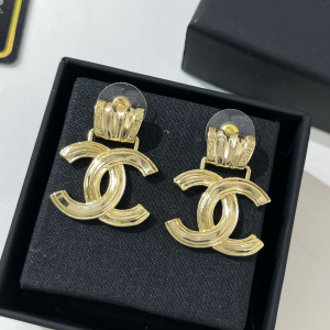 Chanel VIP Gold CC Logo Drop Earrings 