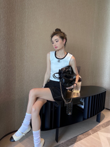 Replica Womens Clothing Chanel CC Logo White Cotton Vest Tops SML A228PP280 AA181013