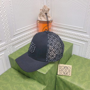 Loewe Anagram Jacquard Cap Hat Black 