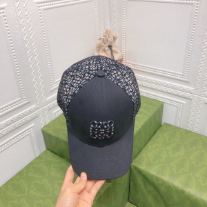 Replica Womens Hats Loewe Anagram Jacquard Cap Hat in Black A190PP85 AA181010