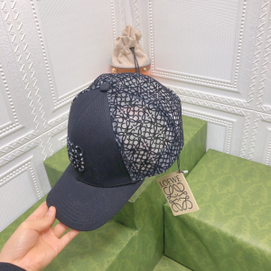 Replica Womens Hats Loewe Anagram Jacquard Cap Hat in Black A190PP85 AA181010