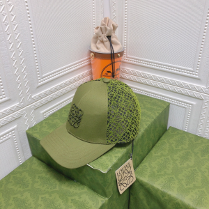 Loewe Anagram Jacquard Cap Hat Green 