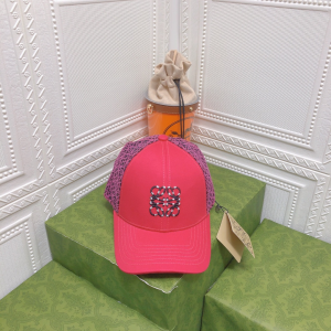 Replica Womens Hats Loewe Anagram Jacquard Cap Hat in Red Purple A190PP85 AA181011