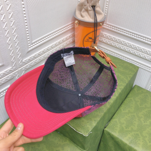 Replica Womens Hats Loewe Anagram Jacquard Cap Hat in Red Purple A190PP85 AA181011