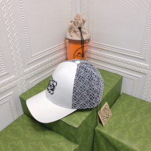 Loewe Anagram Jacquard Cap Hat White 