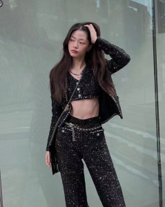 Replica Womens Belts Chanel 2022 Leather and Chain Waist Belt Black A205PP280 AA181125