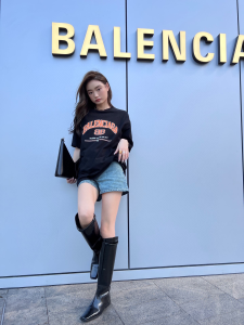 Replica Womens Clothing Balenciaga Black Cotton T Shirt SML A228PP280 AA181144