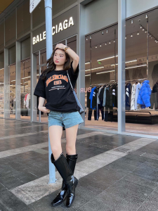 Replica Womens Clothing Balenciaga Black Cotton T Shirt SML A228PP280 AA181144