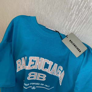 Replica Womens Clothing Balenciaga Blue Cotton T Shirt SML A228PP280 AA181143