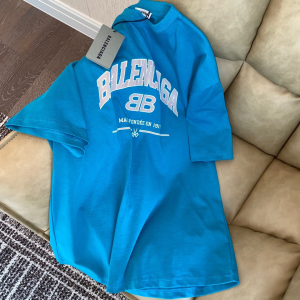 Replica Womens Clothing Balenciaga Blue Cotton T Shirt SML A228PP280 AA181143