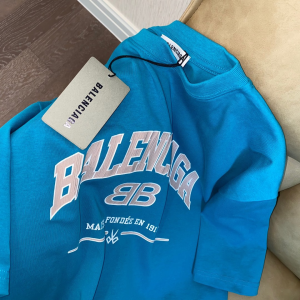 Replica Womens Clothing Balenciaga Blue Cotton T Shirt SML A228PP280 AA181143
