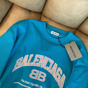 Replica Womens Clothing Balenciaga Blue Cotton T Shirt SML A228PP280 AA181143