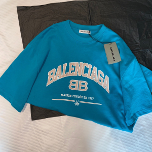 Replica Womens Clothing Balenciaga Blue Cotton T Shirt SML A228PP280 AA181143