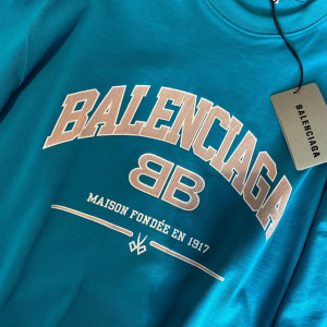 Replica Womens Clothing Balenciaga Blue Cotton T Shirt SML A228PP280 AA181143
