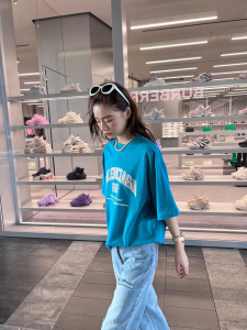 Replica Womens Clothing Balenciaga Blue Cotton T Shirt SML A228PP280 AA181143