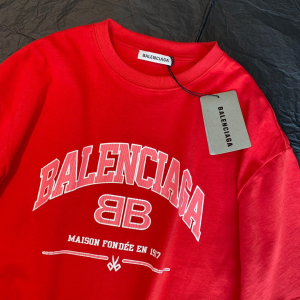 Replica Womens Clothing Balenciaga Red Cotton T Shirt SML A228PP280 AA181145