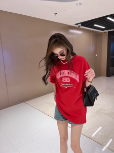 Replica Womens Clothing Balenciaga Red Cotton T Shirt SML A228PP280 AA181145