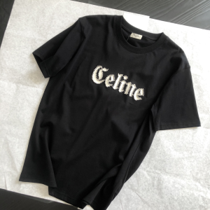 Celine Black Cotton T Shirt 