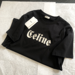 Replica Womens Clothing Celine Black Cotton T Shirt SML A228PP280 AA181141