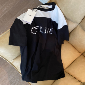 Replica Womens Clothing Celine Black Cotton T Shirt SML A228PP280 AA181146