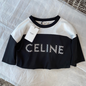 Replica Womens Clothing Celine Black Cotton T Shirt SML A228PP280 AA181146