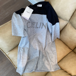 Replica Womens Clothing Celine Gray Cotton T Shirt SML A228PP280 AA181147