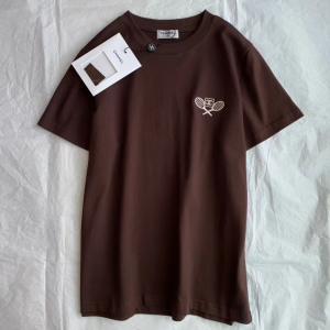Chanel CC Logo Brown Cotton T Shirt 