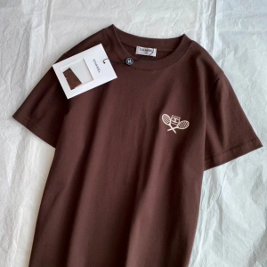 Replica Womens Clothing Chanel CC Logo Brown Cotton T Shirt SML A154PP280 AA181111