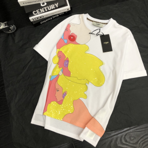 Fendi White Cotton T Shirt Inlay 