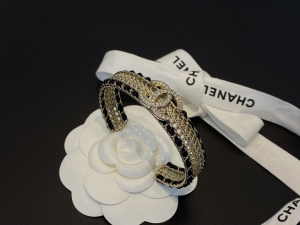 Chanel Crystal CC Open Cut Cuff Bracelet AB8320 