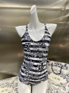 Dior Black Silk Swimsuit Bikini 