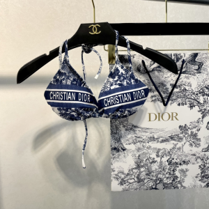 Replica Womens Clothing Dior Blue Silk Swimsuit Bikini SML A123PP180 AA181505