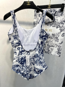 Replica Womens Clothing Dior Blue Silk Swimsuit Bikini SML A123PP180 AA181507