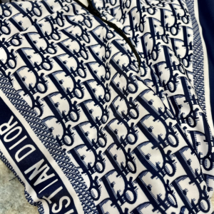 Replica Womens Clothing Dior Oblique Blue Silk Swimsuit Bikini SML A123PP180 AA181506