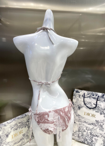 Replica Womens Clothing Dior Silk Swimsuit Bikini in Brown SML A123PP180 AA181498