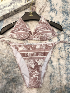 Replica Womens Clothing Dior Silk Swimsuit Bikini in Brown SML A123PP180 AA181498