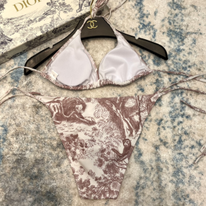 Replica Womens Clothing Dior Silk Swimsuit Bikini in Brown SML A123PP180 AA181498