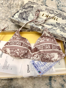 Replica Womens Clothing Dior Silk Swimsuit Bikini in Brown SML A123PP180 AA181498