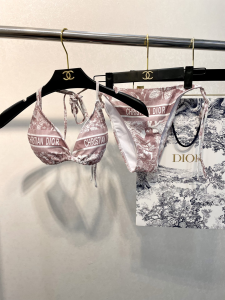 Replica Womens Clothing Dior Silk Swimsuit Bikini in Brown SML A123PP180 AA181498