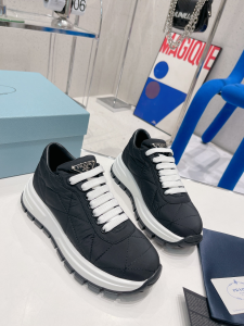 Replica Womens Shoes Prada Quilted Nylon Sneakers in Black 35 To 40 A151PP480 AA181594