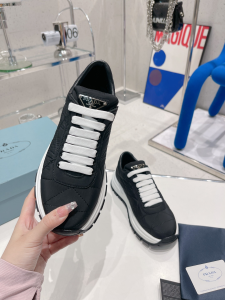 Replica Womens Shoes Prada Quilted Nylon Sneakers in Black 35 To 40 A151PP480 AA181594