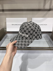 Balenciaga BB Canvas Baseball Cap Hat Gray 