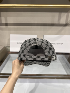 Replica Womens Hat Balenciaga BB Canvas Baseball Cap Hat in Gray A190PP100 AA181965