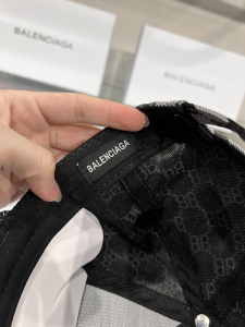 Replica Womens Hat Balenciaga BB Canvas Baseball Cap Hat in Gray A190PP100 AA181965