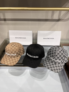 Replica Womens Hat Balenciaga BB Canvas Baseball Cap Hat in Gray A190PP100 AA181965