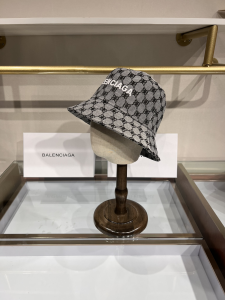 Balenciaga BB Canvas Bucket Cap Hat Gray 