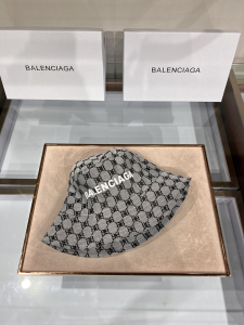 Replica Womens Hat Balenciaga BB Canvas Bucket Cap Hat in Gray A190PP100 AA181970