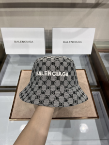 Replica Womens Hat Balenciaga BB Canvas Bucket Cap Hat in Gray A190PP100 AA181970