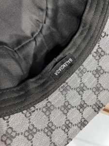 Replica Womens Hat Balenciaga BB Canvas Bucket Cap Hat in Gray A190PP100 AA181970