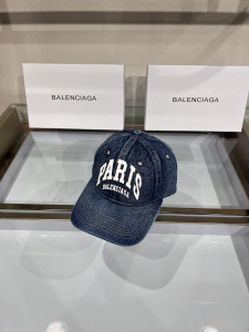Replica Womens Hat Balenciaga Denim Blue Canvas Baseball Cap Hat A190PP100 AA181985